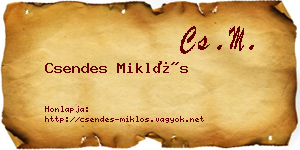 Csendes Miklós névjegykártya