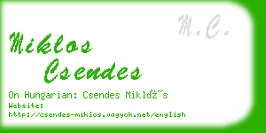 miklos csendes business card